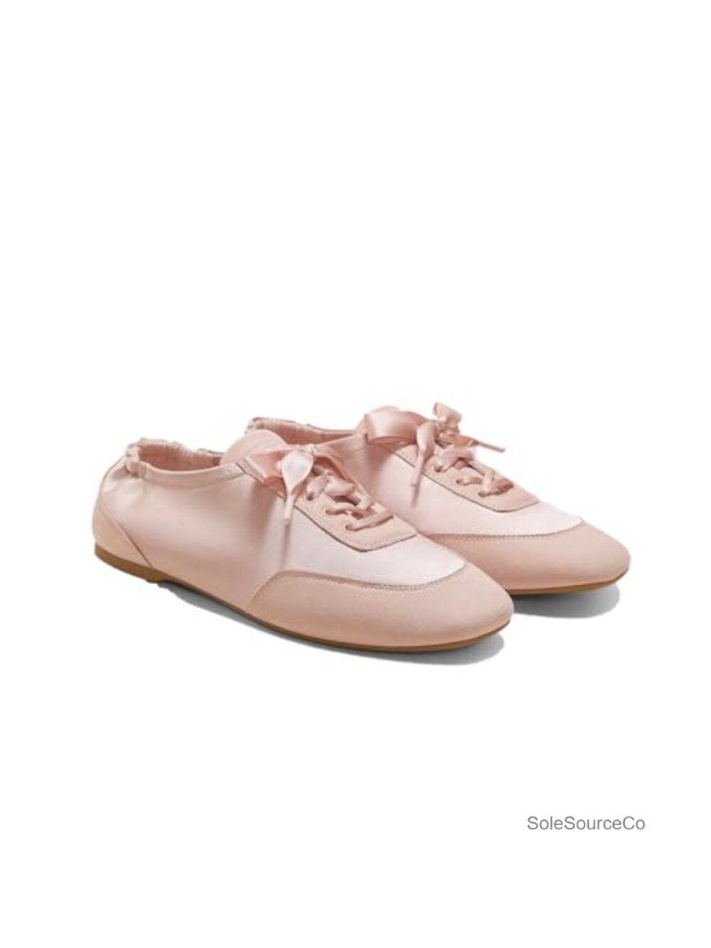 VIVAIA Cristina Square-Toe Sneakers Eco-Friendly Satin Flat Lace-Up